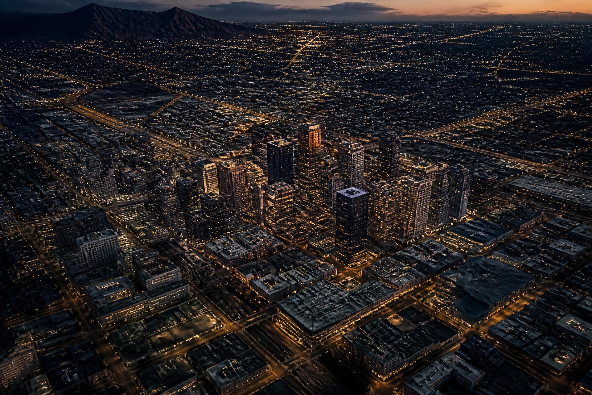 Aerial satellite view of Phoenix Arizona